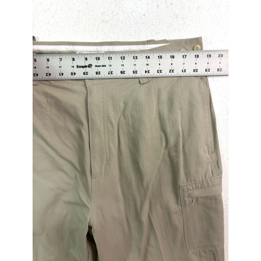 Simms XL‎ 38x34 Beige Nylon Cargo Performance Chino Pants Waffle Lined Fishing